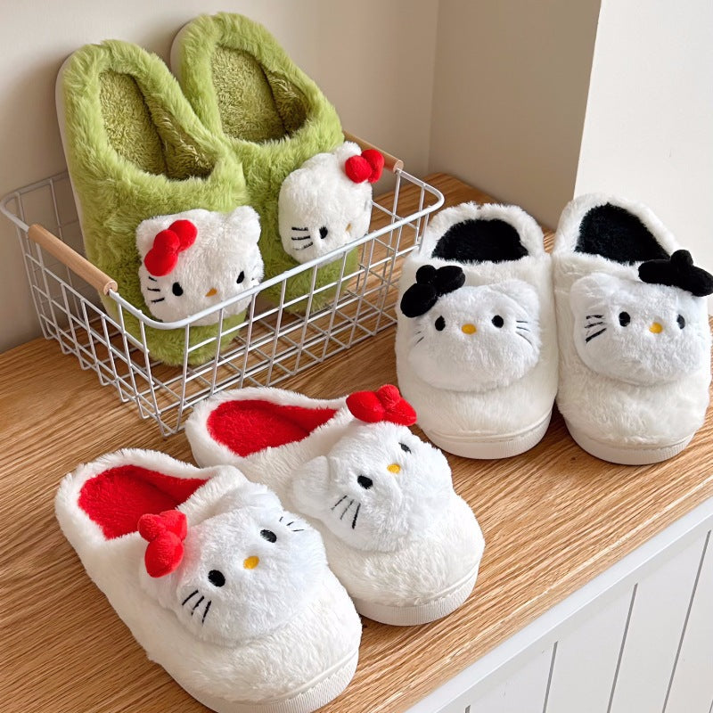 Hello Kitty Fleece-Lined Plush Slippers