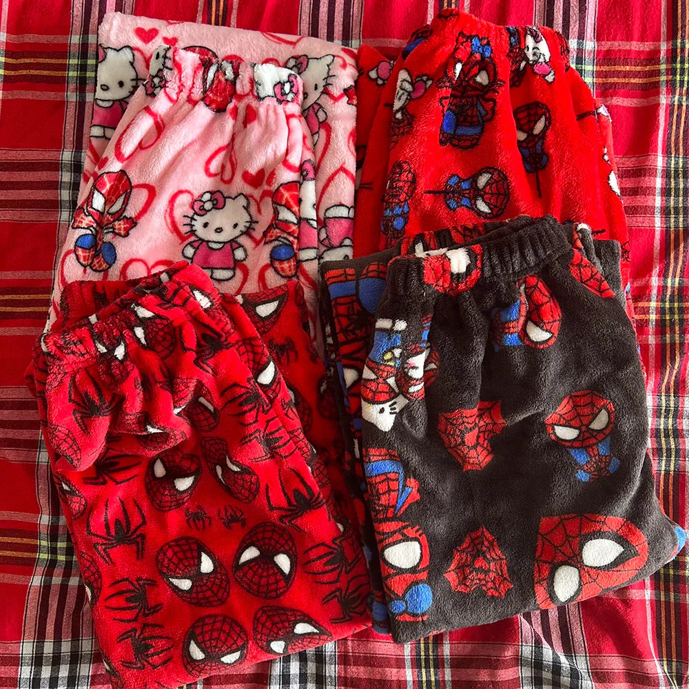 Matching Pyjama en flannel Kitty & Spiderman